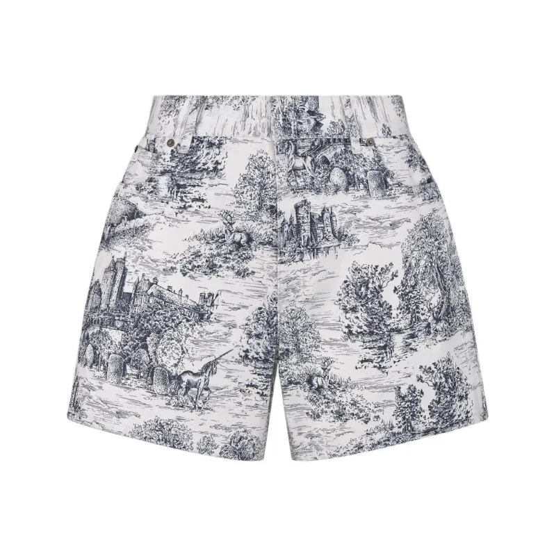 DIOR Toile De Jouy Scotland Patterned Shorts-0