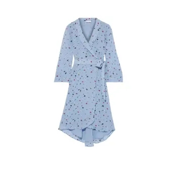 GANNI Long Sleeved Dress Women's Blue