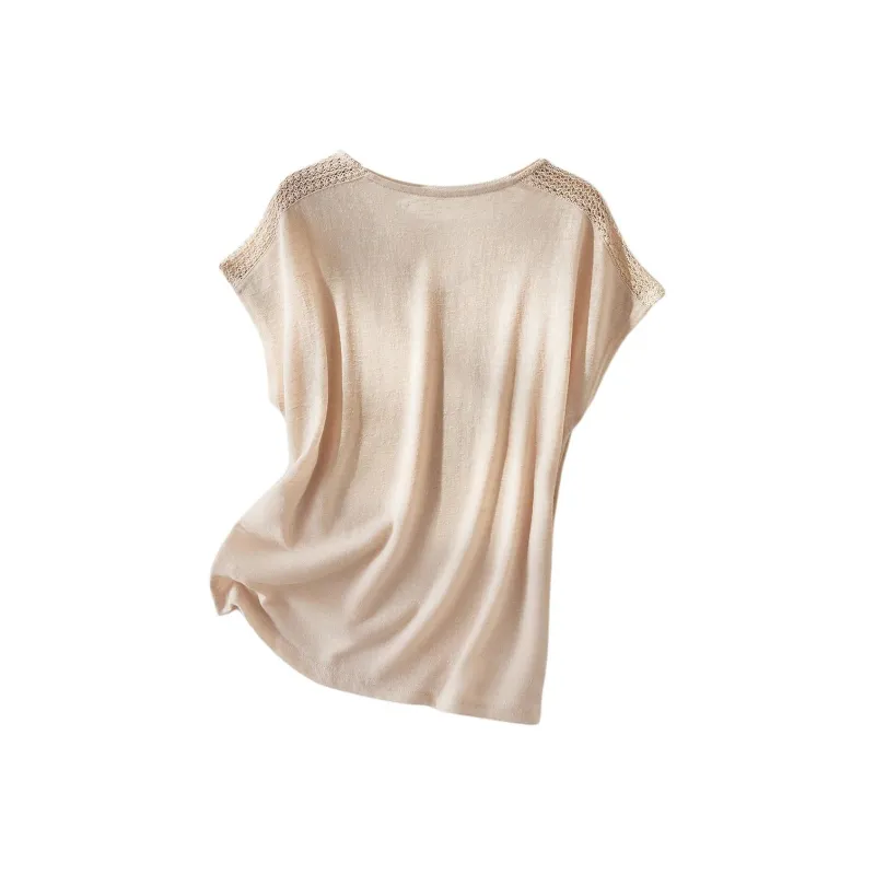 IHIMI T Shirt Women's Light Orange Apricot-3