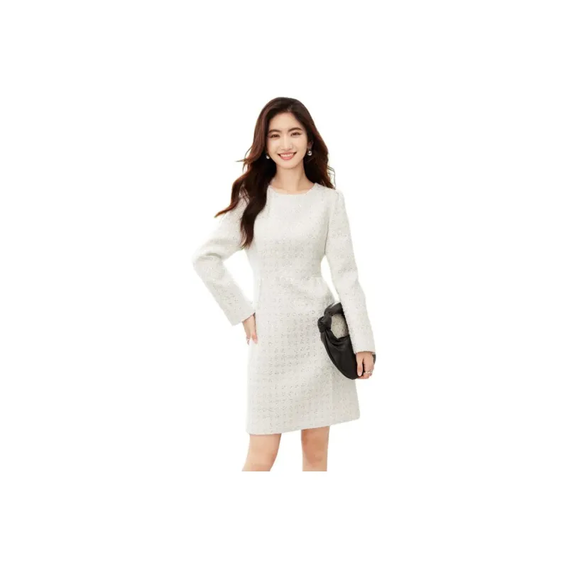 SENTUBILA Long Sleeved Dress Women's White-0