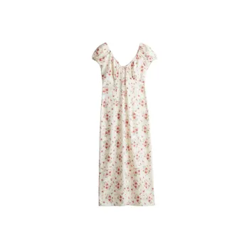 H&M Short Sleeved Dress Women's White/Floral