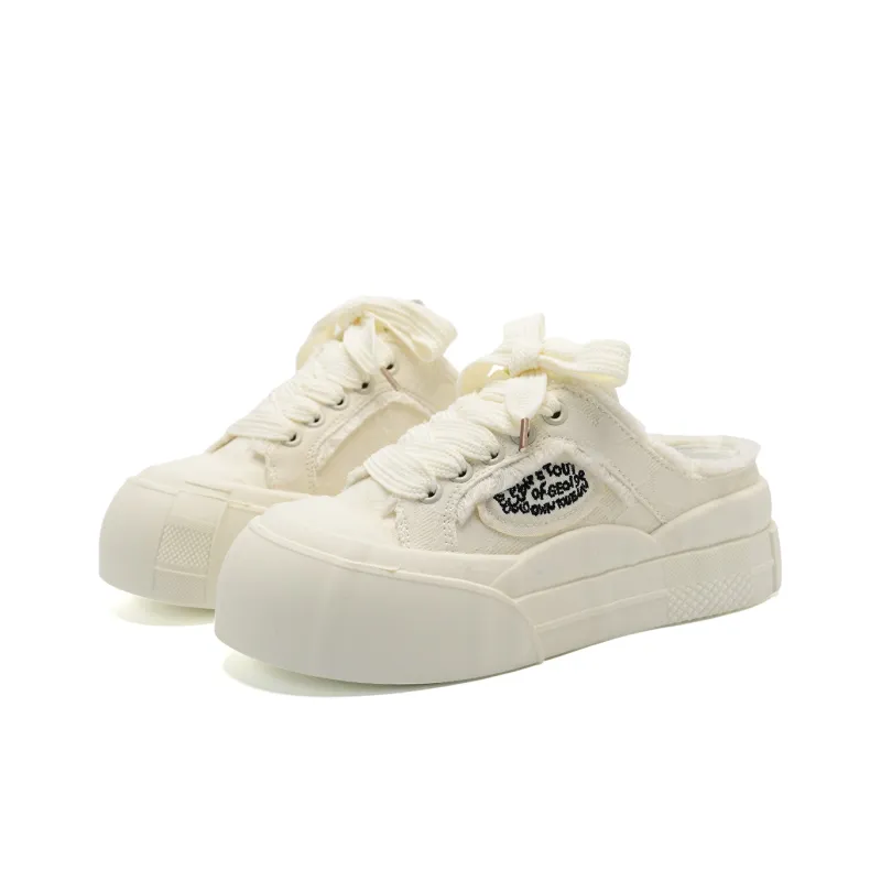 XPQ Slip Resistant Odor Resistant Closed Toe Slippers Women's Chanel Inspired White-3