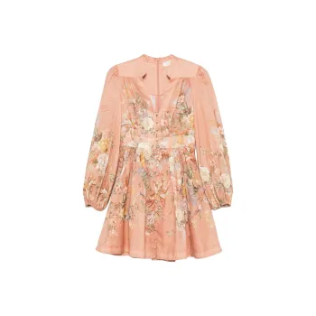 Zimmermann Tallow Plunge Mini Dress