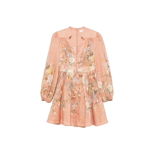 Zimmermann Tallow Plunge Mini Dress