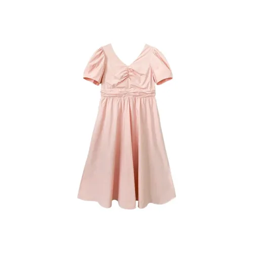 WUPODAMANVZHUANG Short Sleeved Dress Women's Creamy Little Peach