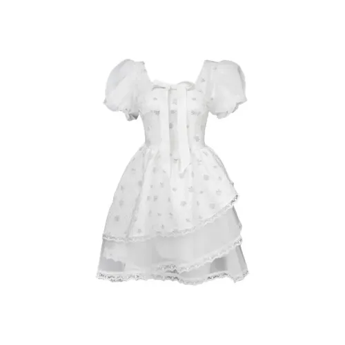 PLANE DRIFT Short Sleeved Dress Women's White