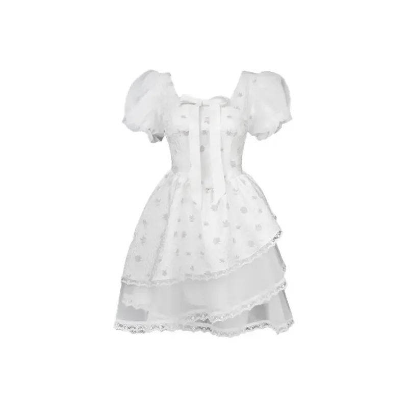 PLANE DRIFT Short Sleeved Dress Women's White-0