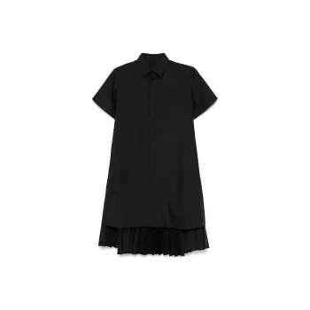 Sacai Short Sleeved Dress Women's Black