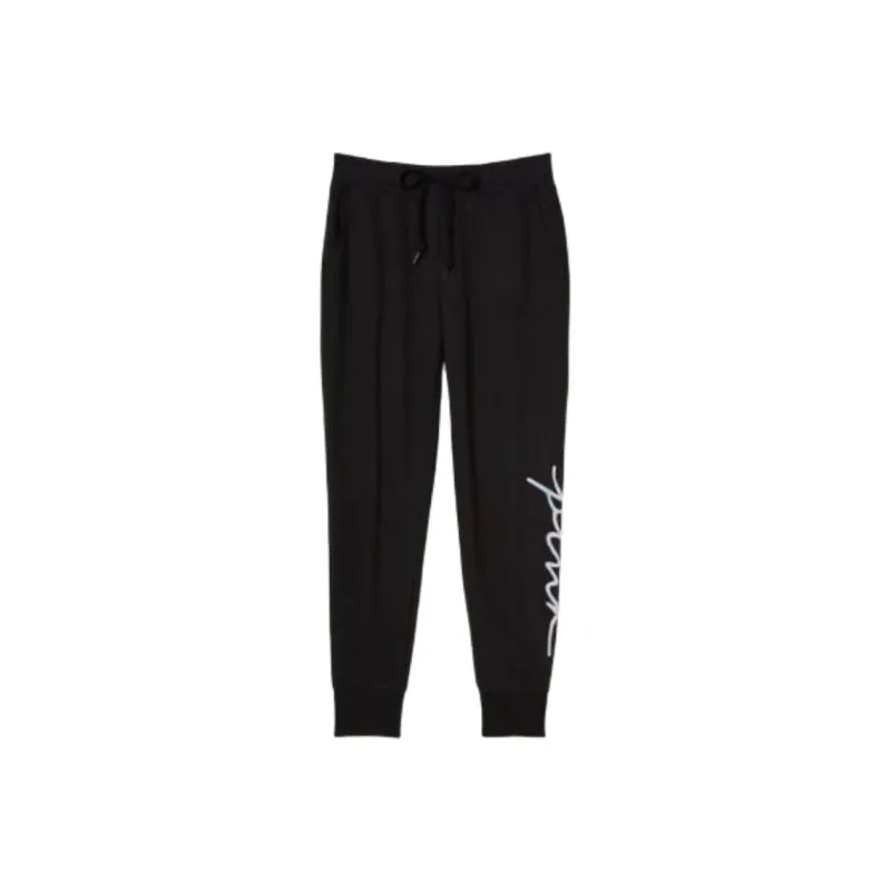 Victoria's Secret PINK Knitted Sports Pants Women's Black Logo-0