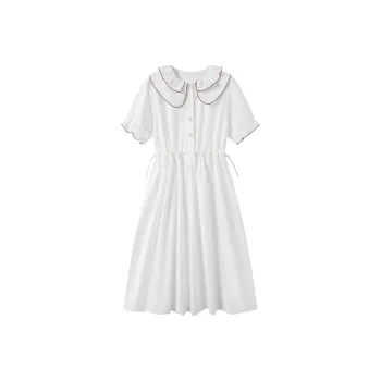 GULIANFEI Short Sleeved Dress Women's White