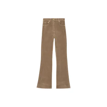 GANNI Washed Corduroy Iry Trousers Jeans Women's Brown