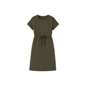 LUYOUYE Short Sleeved Dress Women's Gray Olive Green