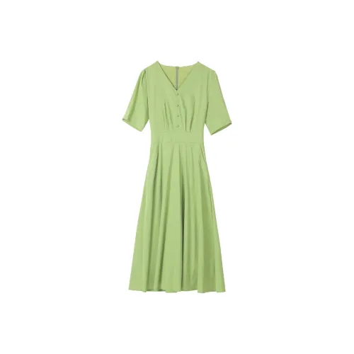 ONE PASS STUDIO Short-Sleeved Dresses Women's Avocado Green