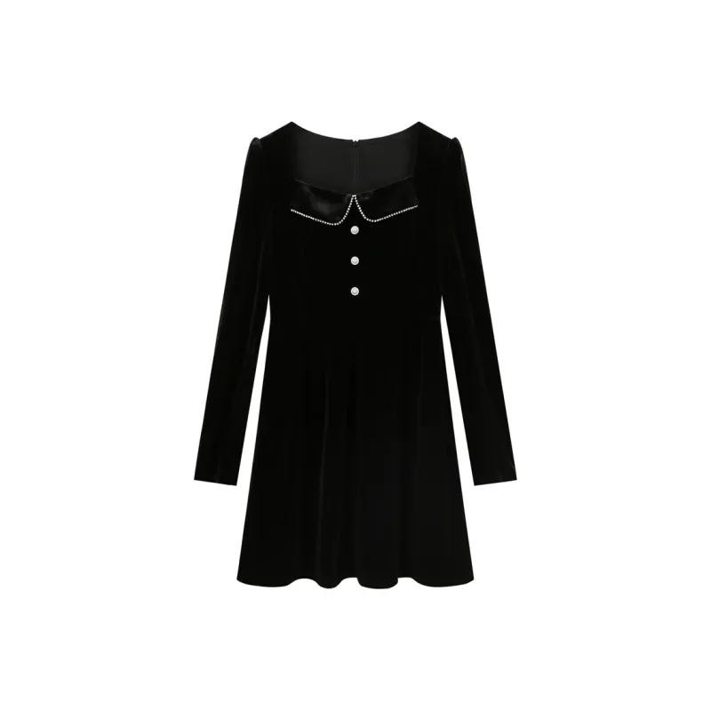 Migu Long Sleeved Dresses Women's Black-0