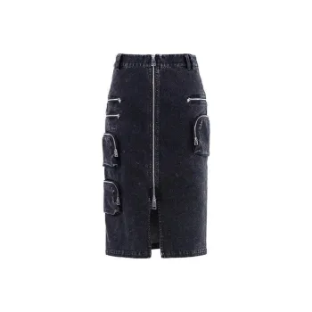 MASFER.SU Denim Long Skirts Women's Black