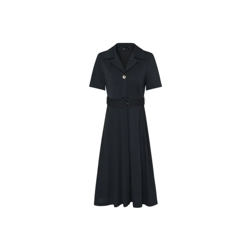 IDPAN Short Sleeved Dress Women's Navy Blue-0