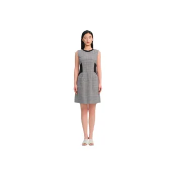 Blood Glitter Sleeveless Dress Women's Black Plaid