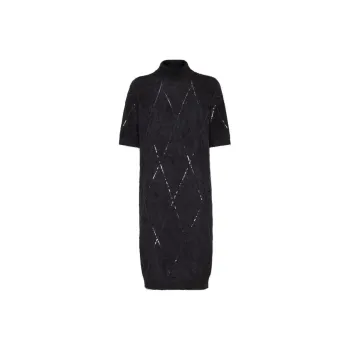 Brunello Cucinelli Sequin Embellished Roll-Neck Midi Dress