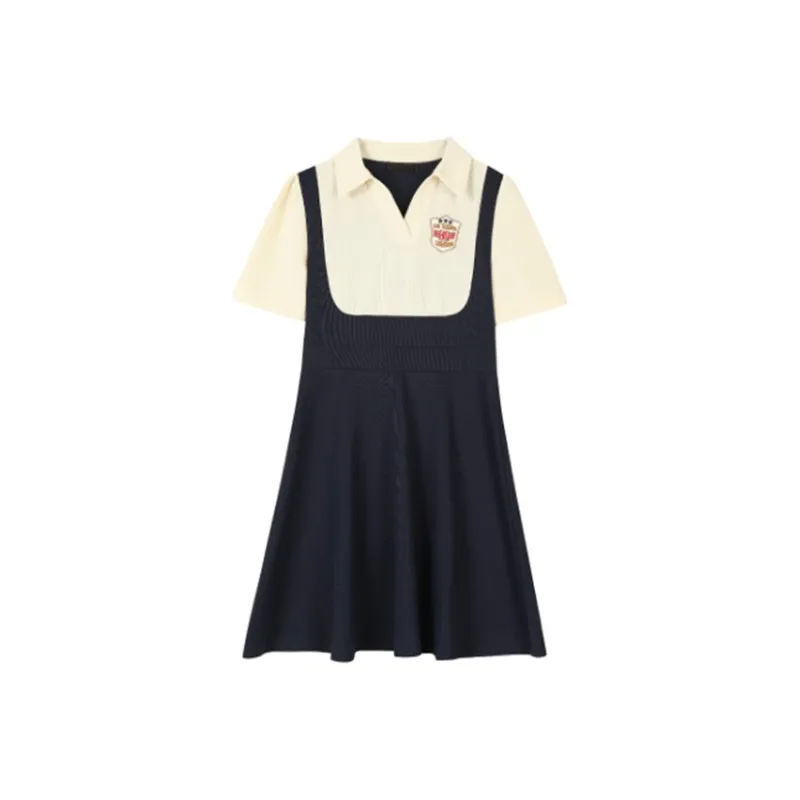 KYKW Short Sleeved Dress Women's Navy Blue-0