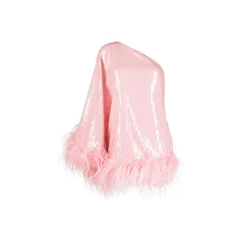 TALLER MARMO Piccolo Disco Feather trim Sequinned Minidress