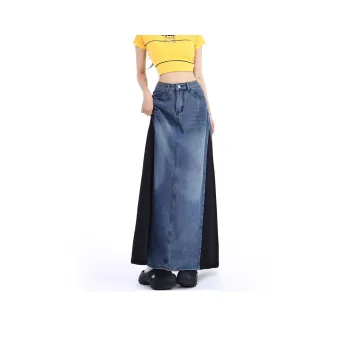 ADOONGA Denim Long Skirts Women's