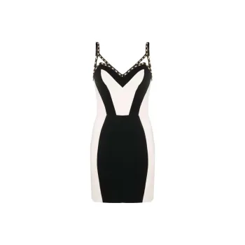 Elisabetta Franchi Bead embellished Two tone Minidress