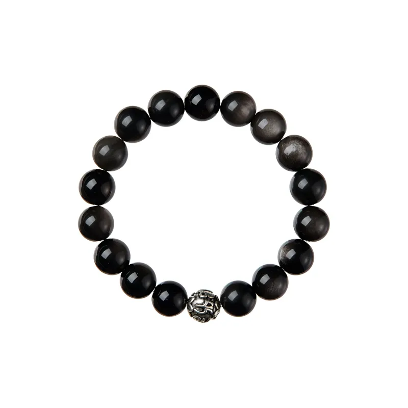 Stone Notes Obsidian Bracelets Unisex-3
