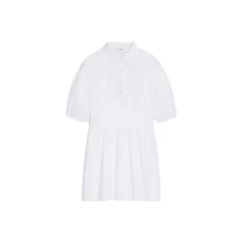 CELINE Babydoll Mini Dress In Striped Cotton Voile