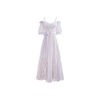 Mu Xiao Xin Short Sleeved Dress Women's Lilac