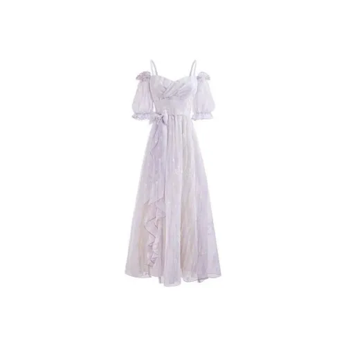 Mu Xiao Xin Short Sleeved Dress Women's Lilac