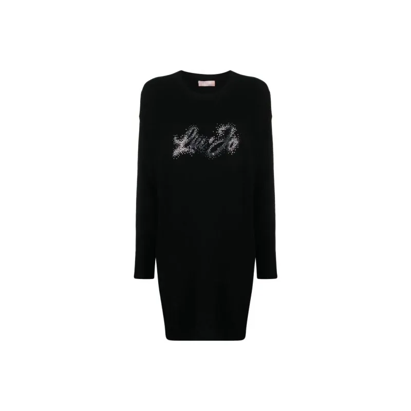 LIU·JO Rhinestone embellished Sweater Minidress-0