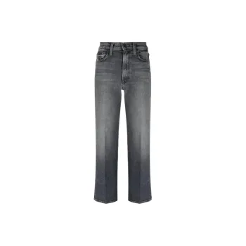 MOTHER The Rambler Zip Flood High Waist Straight-Leg Jeans