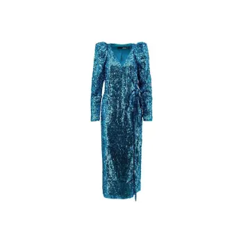 Rotate Long Sleeved Dress Women's Blue