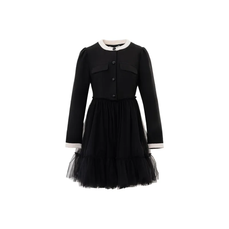 JESSYLINE Long Sleeved Dress Women's Black-0