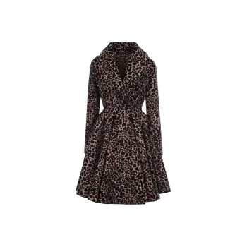 Alaia Leopard Single-Breasted Long-Sleeved Coat
