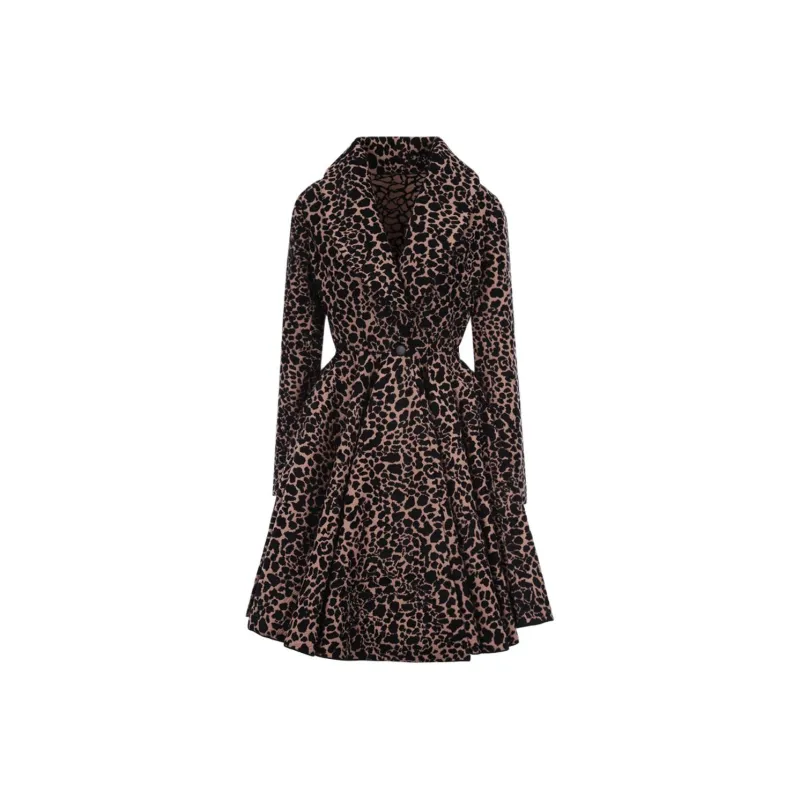 Alaia Leopard Single-Breasted Long-Sleeved Coat-0