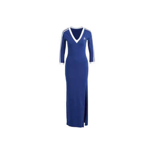 adidas originals Adicolor Classics 3 Stripes Maxi Dress Blue