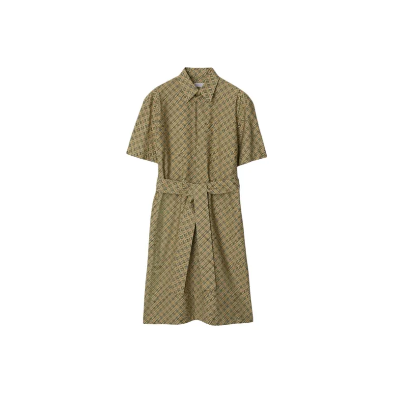 Burberry Checked Cotton Shirtdress-0
