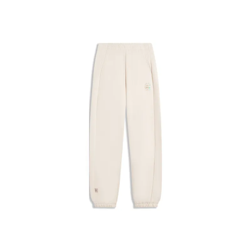 LiNing Sports Life Collection Knitted Sports Pants Women's Swan White R-0