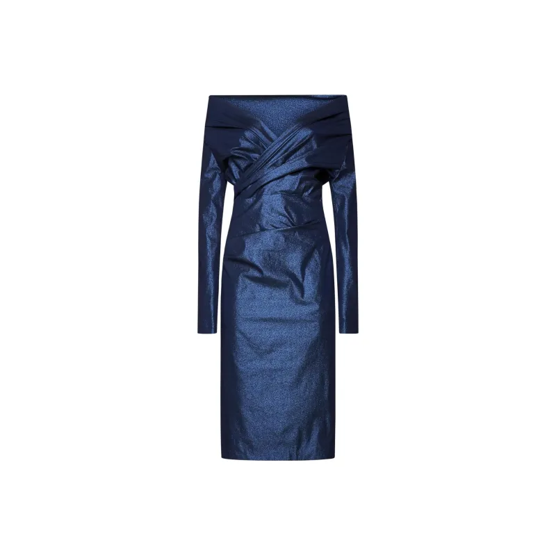 Talbot Runhof Long-Sleeved Dresses Women's Blue-0