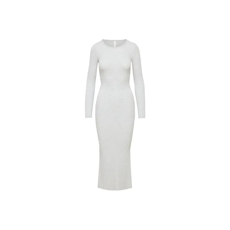 ARITZIA The Group By Babaton Luxe Lounge Serenity Dress Long-Sleeved Dresses Women's Heather Chrome-0