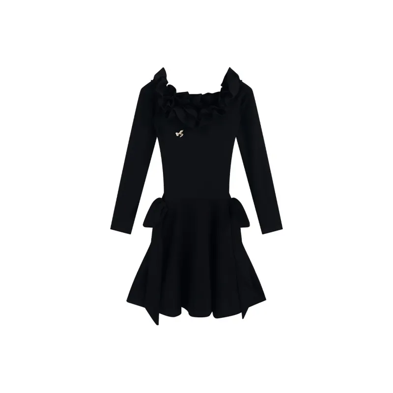 PZGE Long Sleeved Dresses Women's Burgundy-0