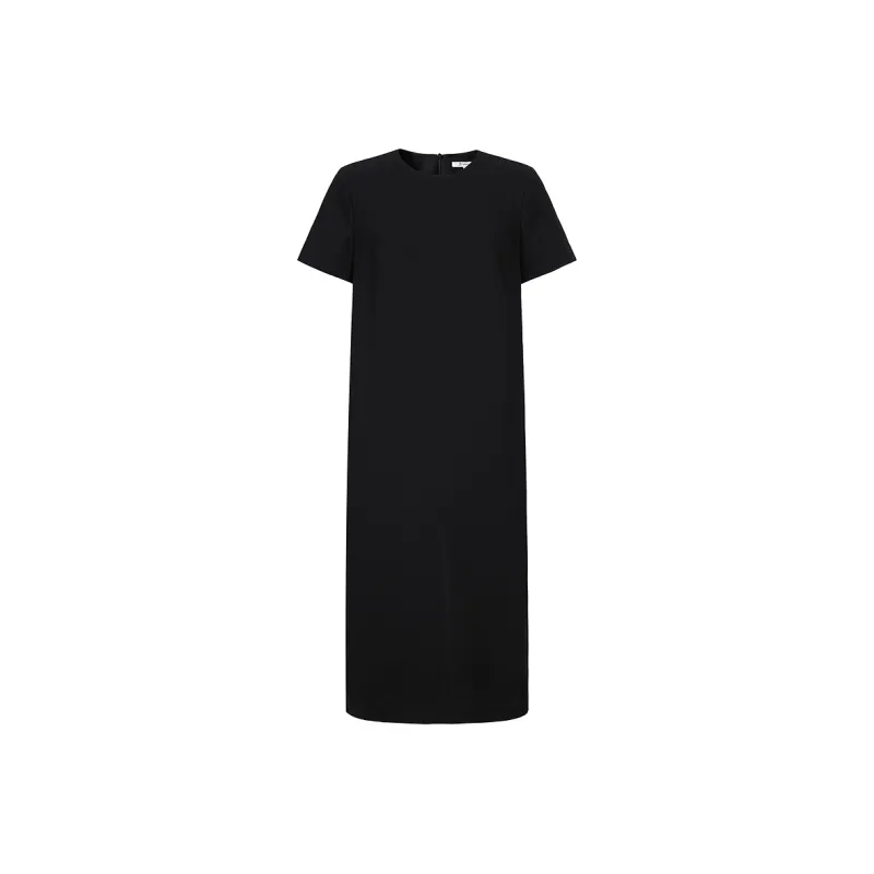 JZ. ANNAKRO Short Sleeved Dress Women's Plain Black-0