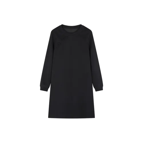 Mo Han Yi Mei Long Sleeved Dresses Women's Black