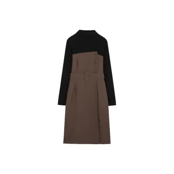 Mo Han Yi Mei Long Sleeved Dresses Women's Dark Coffee