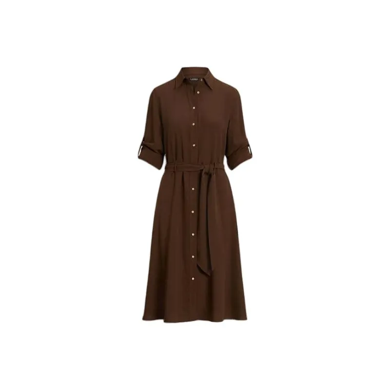 Polo Ralph Lauren Short Sleeved Dress Women's Brown-0