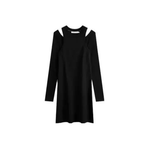 Calvin Klein Long Sleeved Dresses Women's Space Black