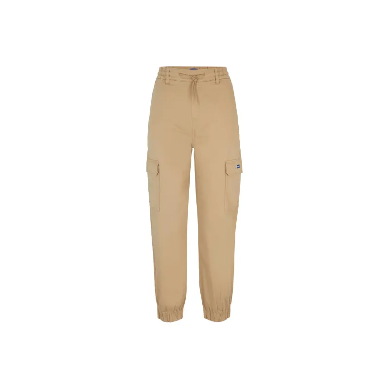 HUGO BOSS RELAXED-FIT CARGO TROUSERS IN STRETCH COTTON Cargo Pants Women's Light Beige-0