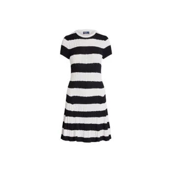 Polo Ralph Lauren Cable knit Striped Midi Dress