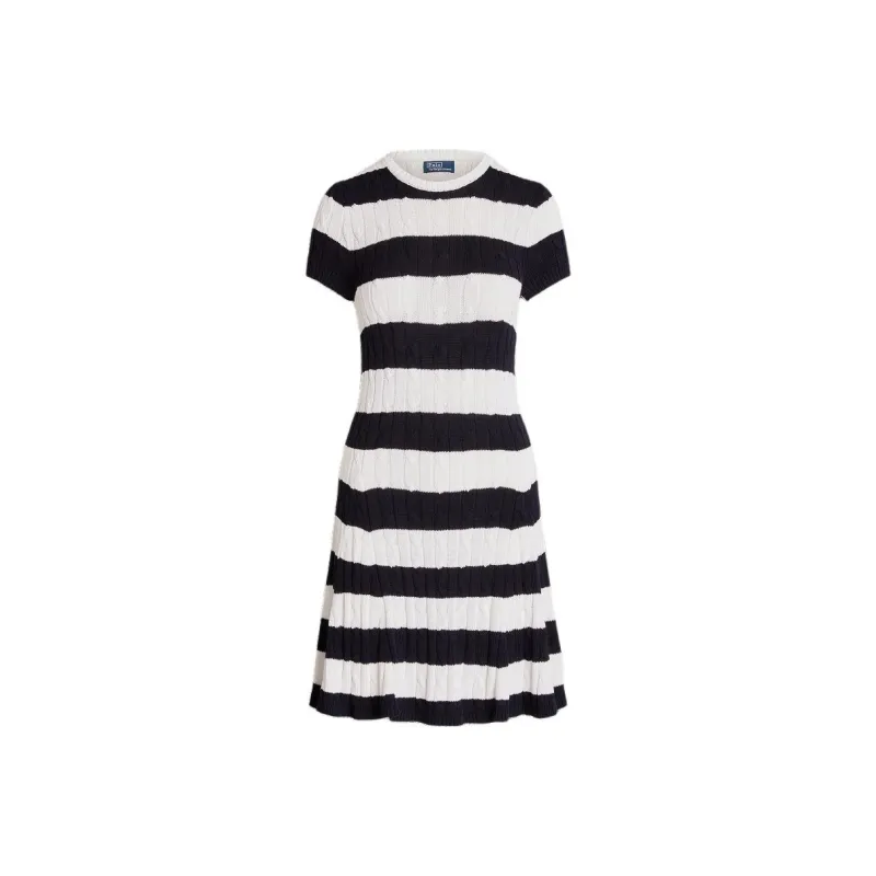 Polo Ralph Lauren Cable knit Striped Midi Dress-0